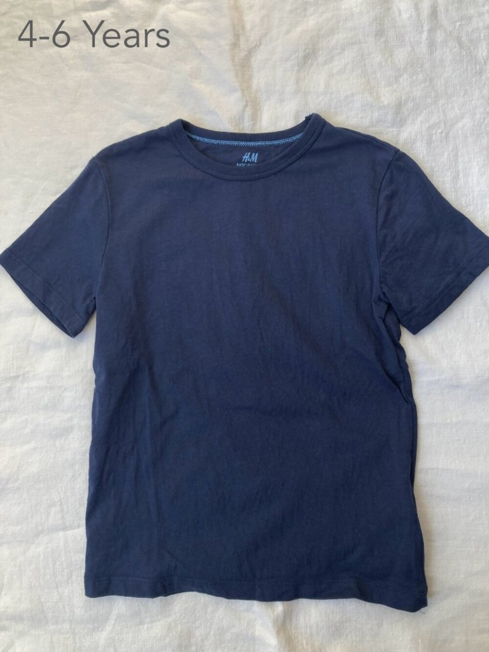 🪴5/$30 H&M 4-6 Years Boy Girl Navy Blue T-Shirt Tee Spring Summer Neutral